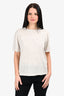 Vince Grey Linen Stripe T-Shirt Size S
