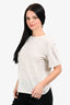 Vince Grey Linen Stripe T-Shirt Size S
