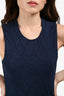 Cedric Charlier Navy Floral Jacquard Tunic Tank Size S