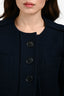Chloe Navy Blue Wool/Mohair Button-Up Cropped Jacket Size 36