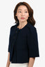 Chloe Navy Blue Wool/Mohair Button-Up Cropped Jacket Size 36
