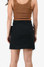 Isabel Marant Black Cotton Wrap Mini Skirt Size 34