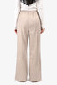 L'Academie Taupe Satin Wide Leg Trousers Size M