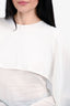 L'Academie White Satin Blouse Cape Top Size S