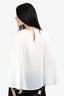 L'Academie White Satin Blouse Cape Top Size S
