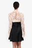 For Love & Lemons Cream Lace Black Bow Satin Long Sleeve Dress Size M
