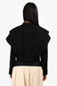 Cult Gaia Black Pleated Cropped Buttoned Jacket Estimated Size M