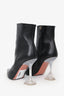 Amina Muaddi Black Leather 'Giorgia' Boots Size 38