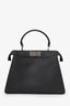 Fendi Grey Leather Peekaboo ISeeU With Canvas Strap