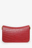 Saint Laurent Red Embossed Elise Shoulder Bag