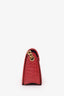 Saint Laurent Red Embossed Elise Shoulder Bag