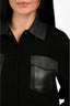 Theory Black Wool/Leather Trucker Jacket Size XS