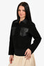 Theory Black Wool/Leather Trucker Jacket Size XS