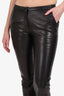 Versace Black Leather Straight Leg Pants Estimated Size S