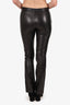 Versace Black Leather Straight Leg Pants Estimated Size S
