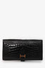 Hermès 2017 Black Alligator Shiny Leather Bearn Classique Wallet
