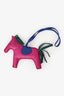 Hermès 2017 Fuschia/Dark Green Leather Rodeo MM Charm