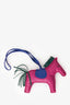 Hermès 2017 Fuschia/Dark Green Leather Rodeo MM Charm