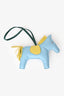 Hermès Sky Blue/Yellow Leather Rodeo GM Charm