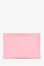 Pre-Loved Chanel™ Pink Quilted Lambskin CC Card Holder
