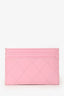 Pre-Loved Chanel™ Pink Quilted Lambskin CC Card Holder
