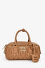Miu Miu Caramel Nappa Leather Arcadie Matelassé Top Handle