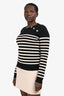 Saint Laurent 2016 Black/White Wool Striped Sweater Size L