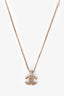 Pre-Loved Chanel™ 2013 Gold Tone Metal Tweed CC Pendant Necklace