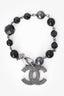 Pre-Loved Chanel™ 2013 Black/Silver Tone Metal Beaded CC Bracelet