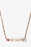 Pre-Loved Chanel™ 2017 Gold Tone Metal Heart Logo Necklace