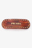 Prada Brown Tortoise Shall Logo Hair Clip