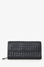 Bottega Veneta Black Leather Intrecciato Long Wallet