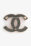Pre-Loved Chanel™ 2012 Gold Tone Metal Crystal Embellished CC Brooch