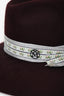 Maison Michel Burgundy Foliate Ribbon Fedora Hats Size M