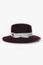 Maison Michel Burgundy Foliate Ribbon Fedora Hats Size M