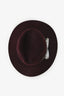 Maison Michel Burgundy Foliate Ribbon Fedora Hats Size M