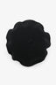Christian Dior Black Wool CD Embroidered Beret Hat Size T4