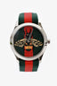 Gucci Red and Green Le Marché Des Merveilles Bee Motif Watch