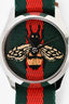 Gucci Red and Green Le Marché Des Merveilles Bee Motif Watch