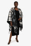 Gucci Blue GG Monogram Plaid Reversible Wool Poncho