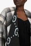 Gucci Blue GG Monogram Plaid Reversible Wool Poncho