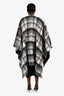 Gucci Blue GG Monogram Plaid Reversible Wool Poncho