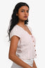 Love Shack Fancy Light Pink Cotton/Linen Buttoned Short Sleeve Top Size XS