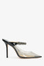 Jimmy Choo Black/PVC Crystal Embellished 'Bing' 100 Heels Size 39