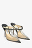 Jimmy Choo Black/PVC Crystal Embellished 'Bing' 100 Heels Size 39