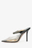 Jimmy Choo Black/PVC Crystal Embellished 'Bing' 100 Heels Size 39