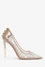 Valentino Taupe Patent PVC Crystal Heels Size 40