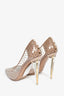 Valentino Taupe Patent PVC Crystal Heels Size 40