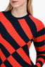 Altuzzara Navy/Orange Striped Long Sleeve Sweater Size XS