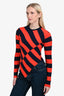 Altuzzara Navy/Orange Striped Long Sleeve Sweater Size XS